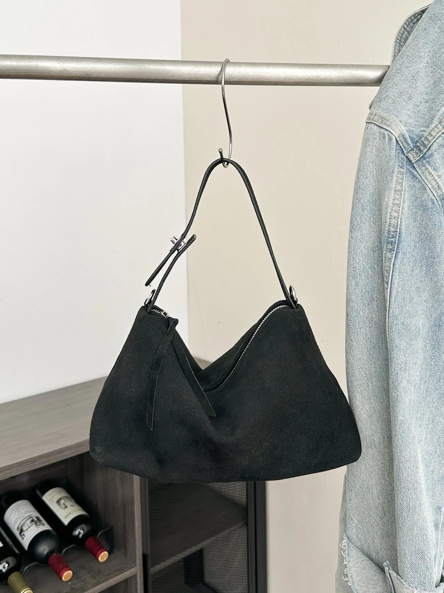 Matte Leather Shoulder Bag